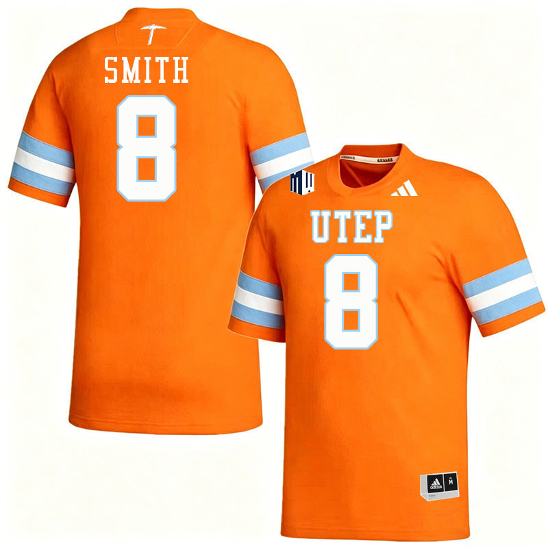 UTEP Miners #8 Shay Smith College Football Jerseys,Uniforms-Orange